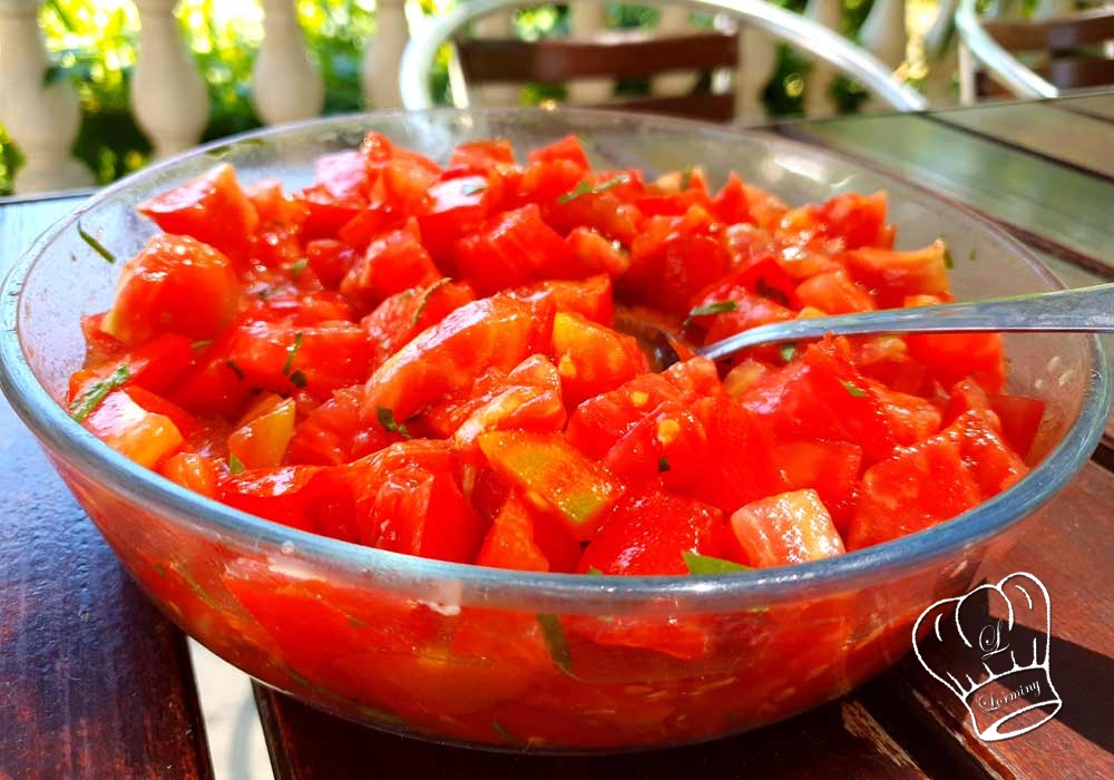 Salade de tomates à l'huile de colza et huile d'olive BIO