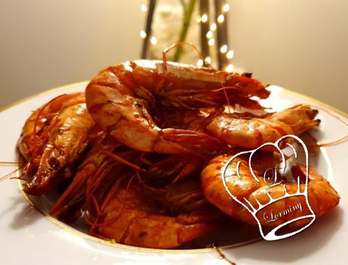 Gambas flambées au cognac