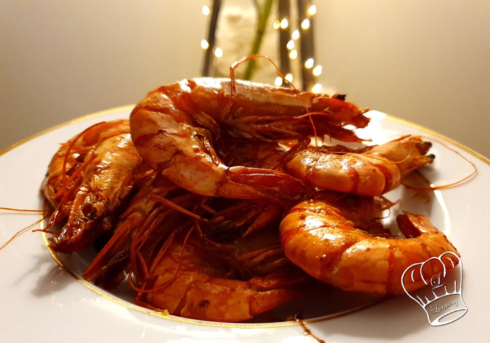 Gambas flambées au cognac