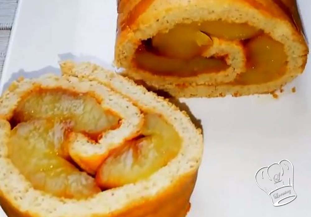 Roule aux pommes sans sucre et sans gras