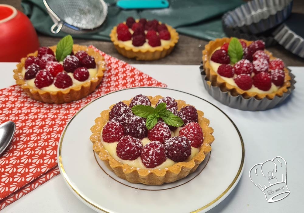 Mini tartes aux framboises