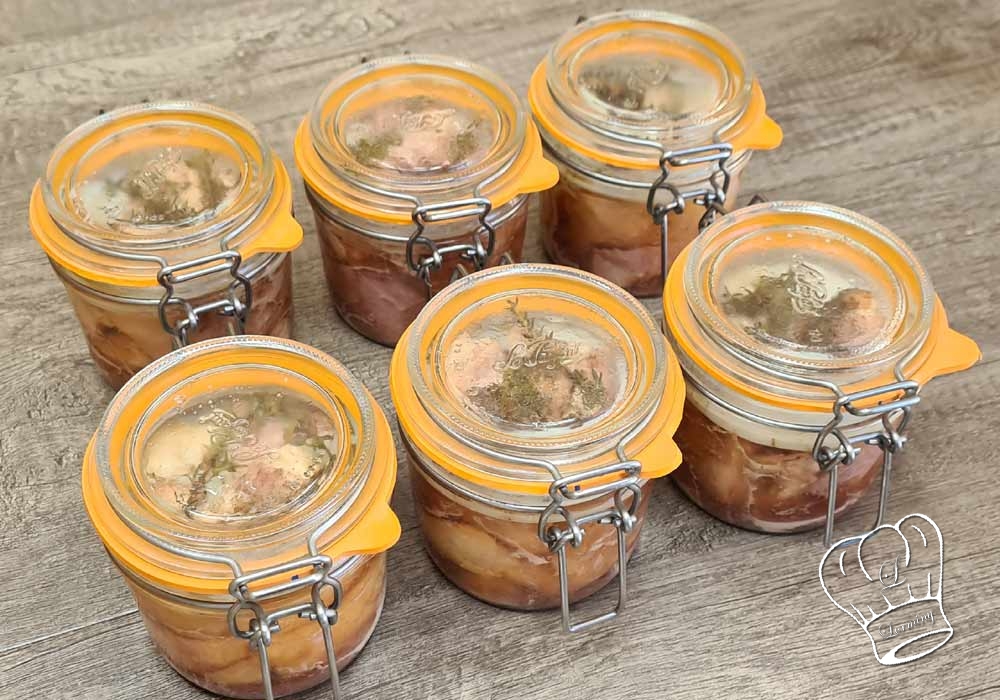 Steriliser longe de porc en conserves