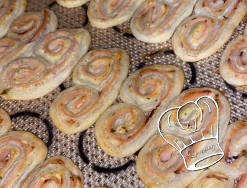 Palmiers feuilletes au boursin et au jambon