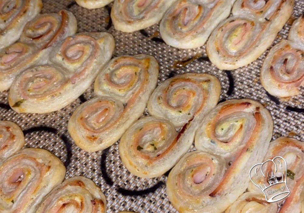 Palmiers feuilletes au boursin et au jambon