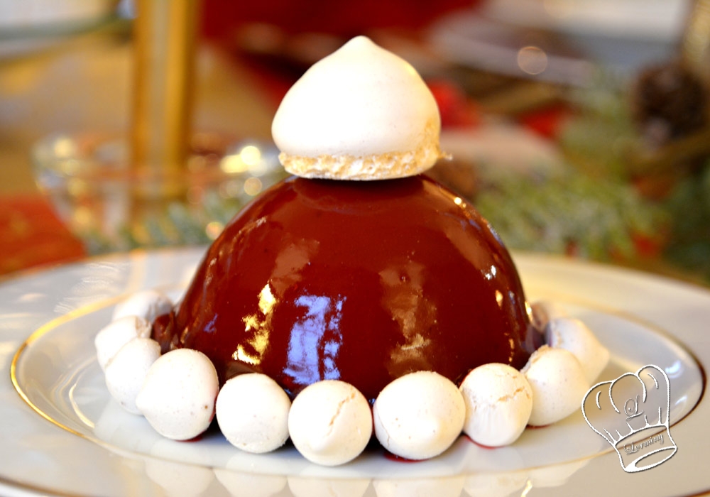 Bonnet du pere noel framboises chocolat