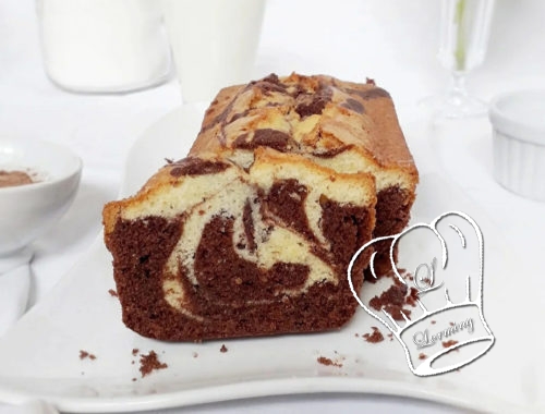 Cake marbre vanille chocolat