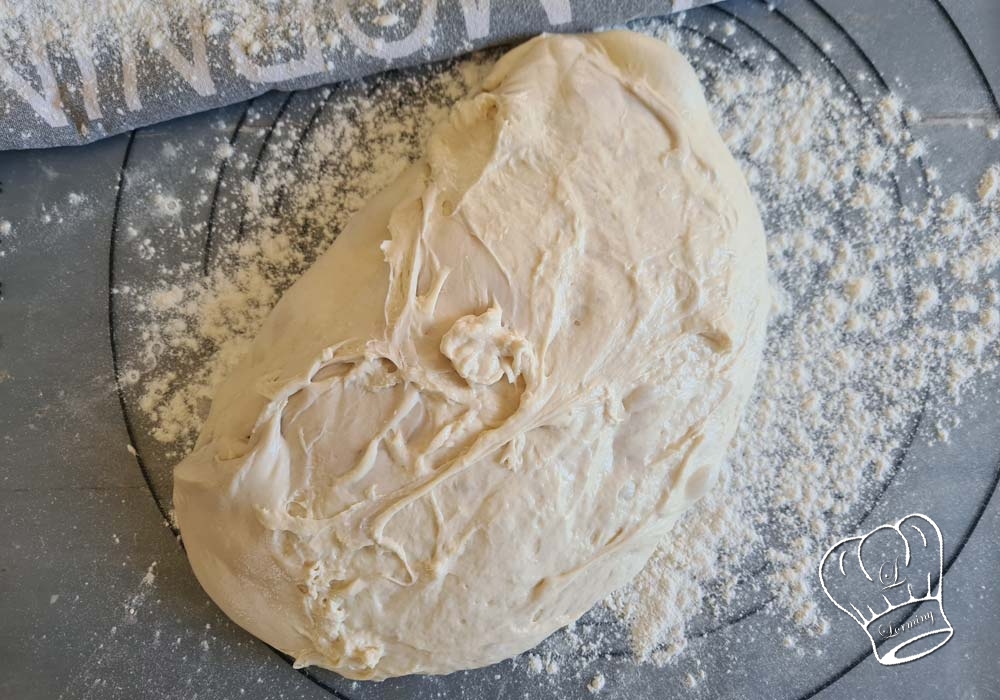 Pate pain au levain plan de travail farine
