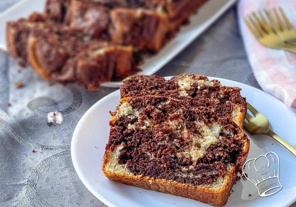 Cake marbre a la vanille et au chocolat