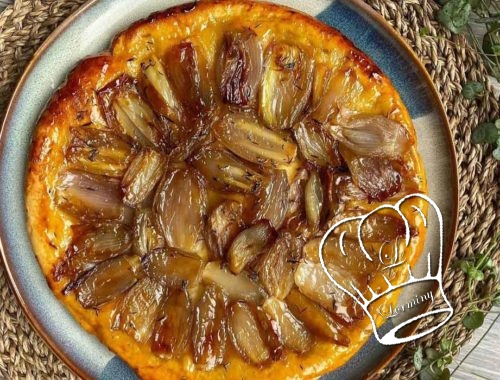 Tarte tatin aux echalotes et au miel