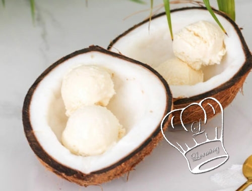 Glace vanille noix de coco sans sorbetiere