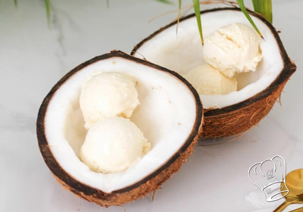 Glace vanille noix de coco sans sorbetiere