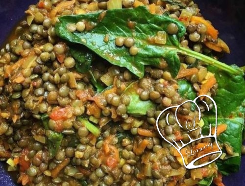 Ragout de lentilles vertes et carottes