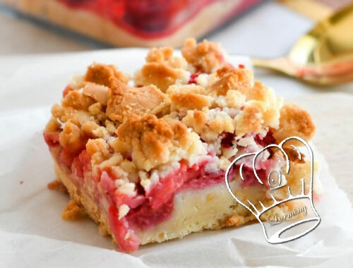 Carres aux fraises facon crumble vegetalien