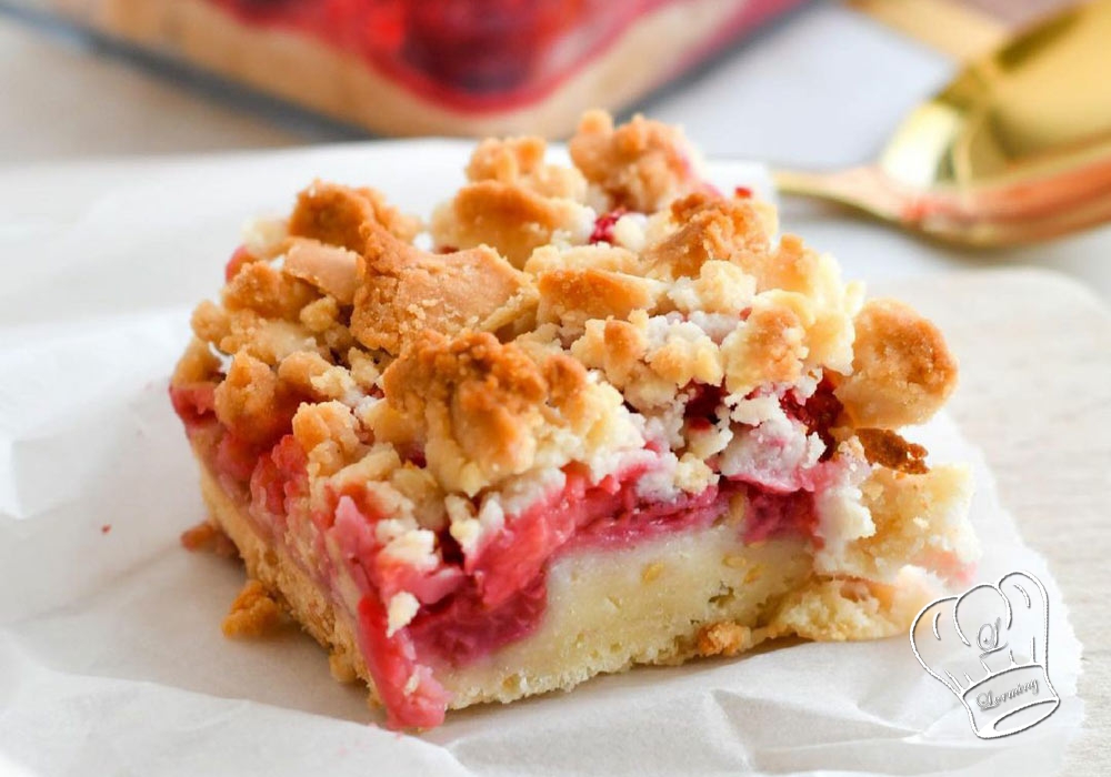 Carres aux fraises facon crumble vegetalien