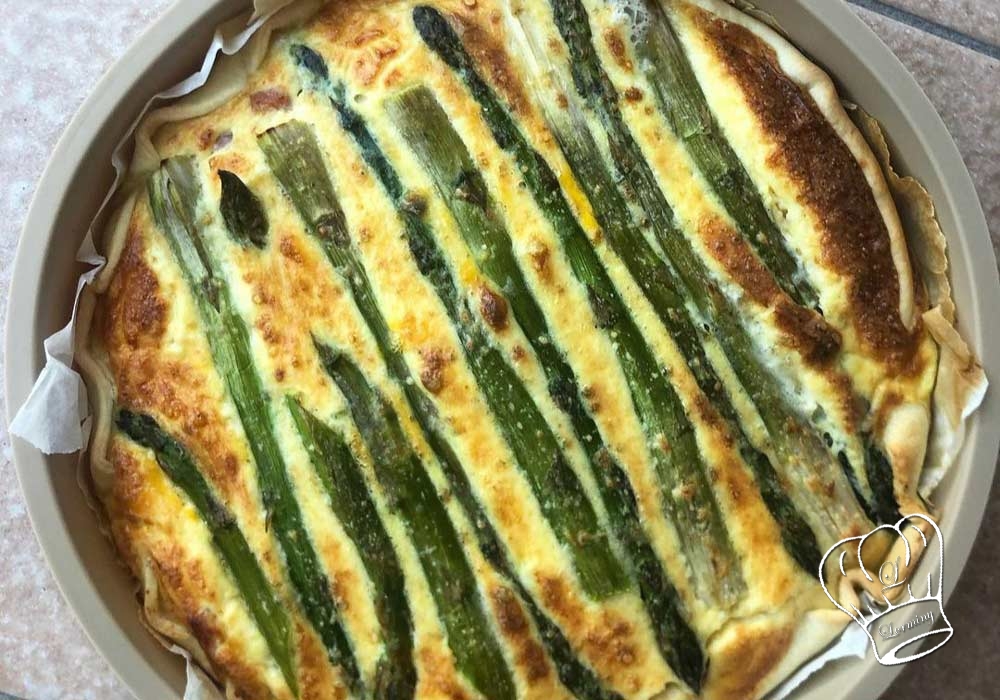 Quiche aux asperges munster et jambon