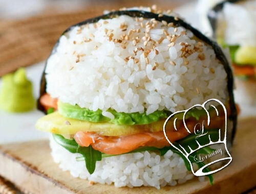 Sushis burgers au saumon