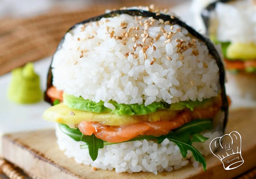 Sushis burgers au saumon