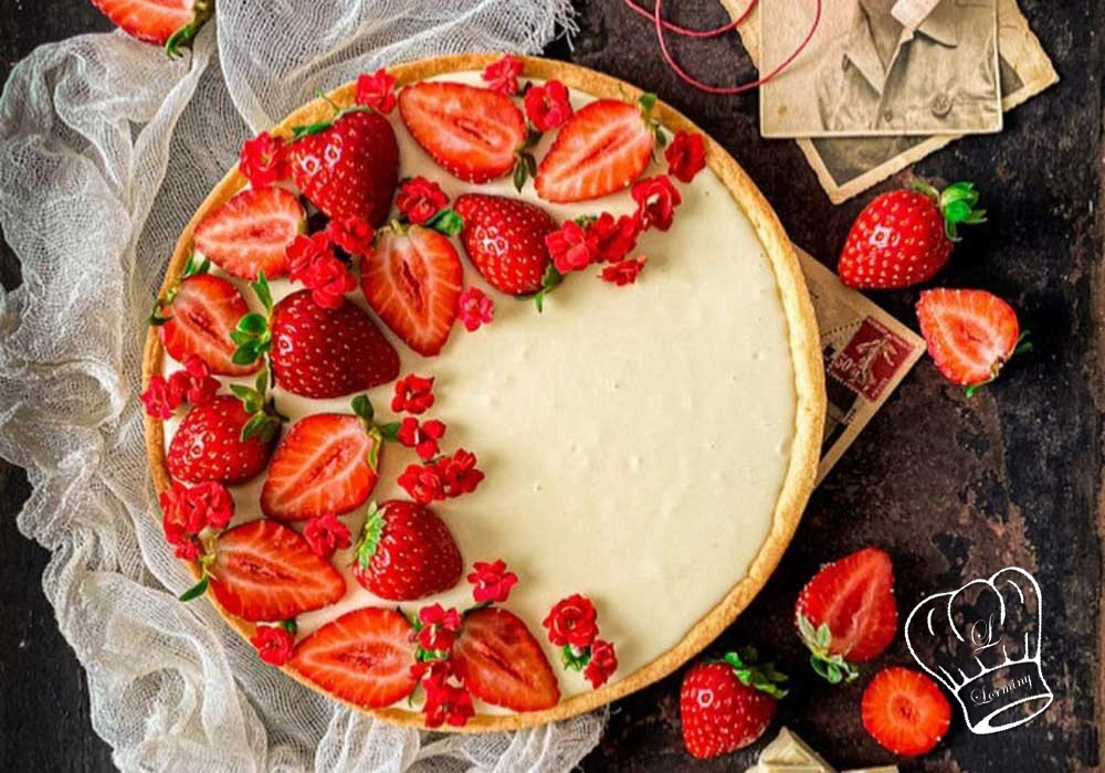 Tarte au chocolat blanc et aux fraises