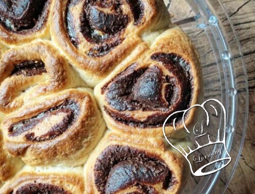 Brioche roulee a la noix de coco et au chocolat noir