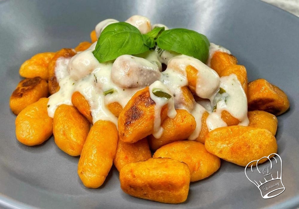 Gnocchis de carottes et sauce au chevre