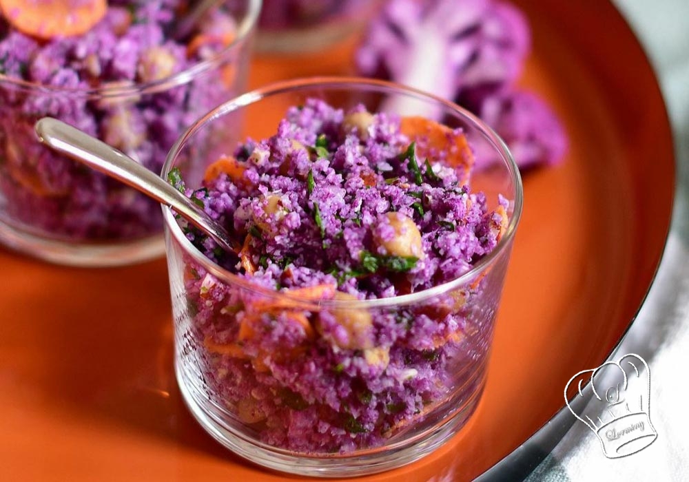 Taboule de chou fleur violet