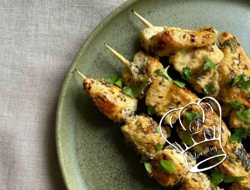 Brochettes de poulet au citron et a la coriandre