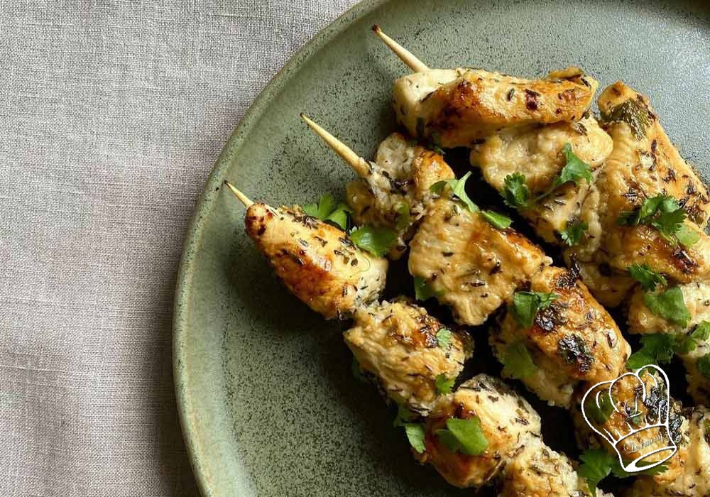 Brochettes de poulet au citron et a la coriandre