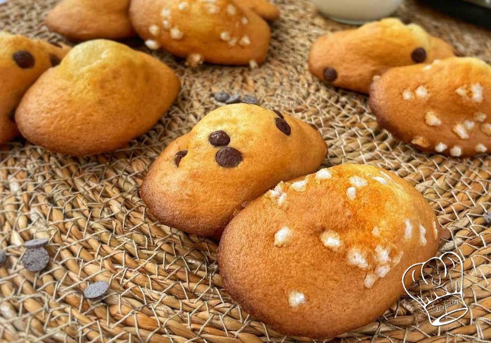 Madeleines maison au pepites de chocolat ou sucre perle