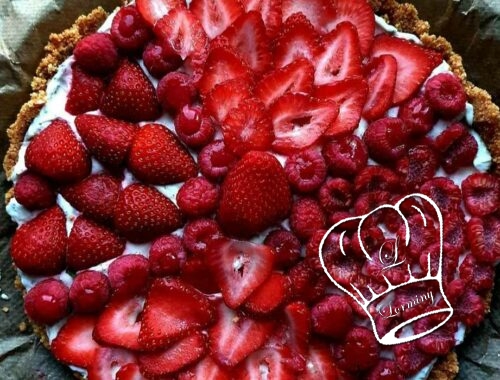 Tarte aux fraises et aux framboises sans cuisson