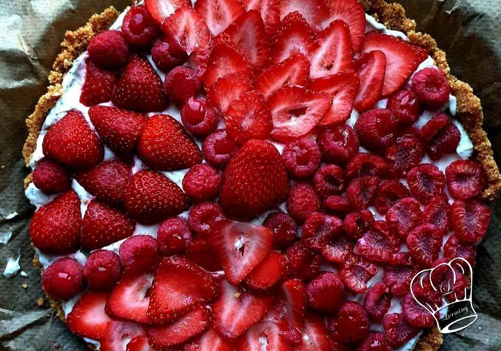 Tarte aux fraises et aux framboises sans cuisson