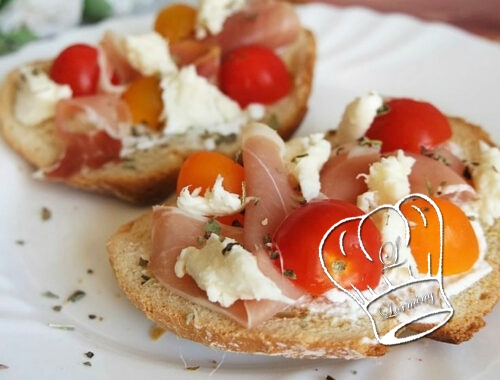 Tartine a litalienne au jambon de parme et mozzarella