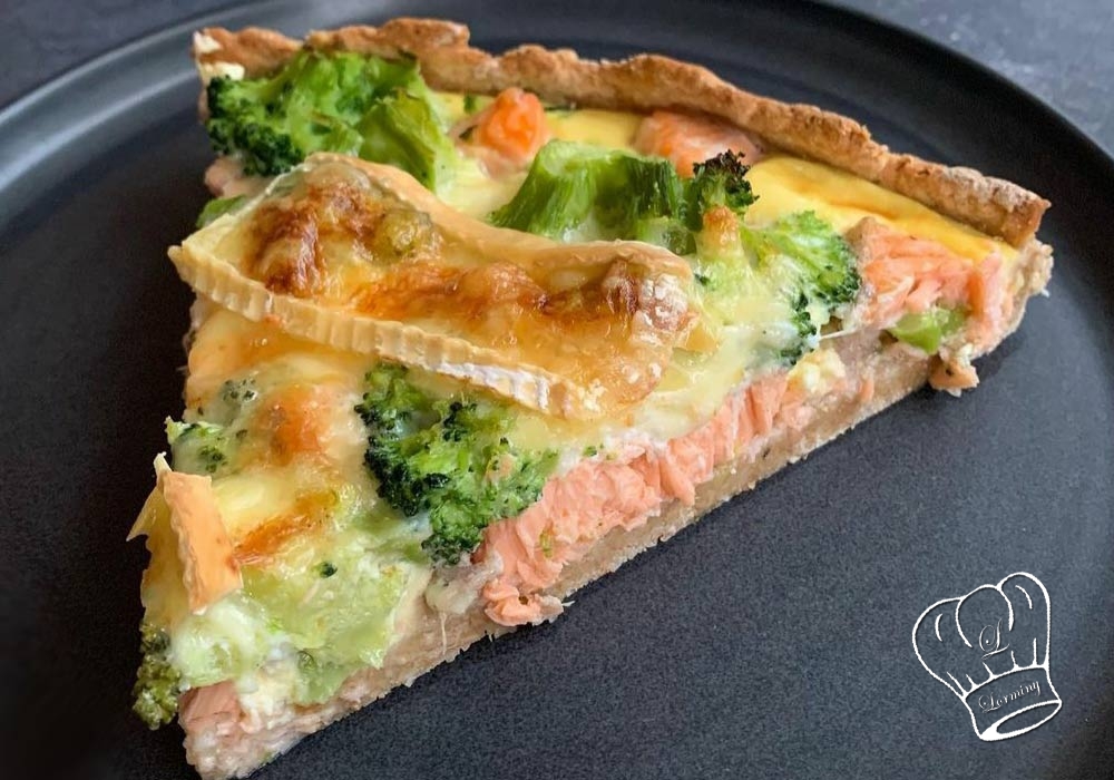 Quiche au saumon brocolis et brie