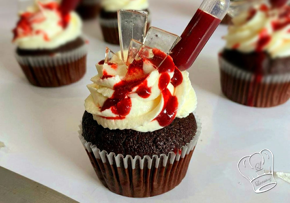 Cupcakes ensanglantes pour halloween