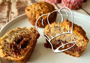 Muffins à la banane et son cœur coulant au chocolat