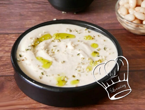 Houmous aux haricots blancs citron et huile vierge de chanvre