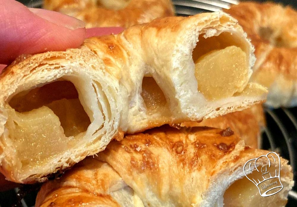 Beignets aux pommes a base de pate feuilletee