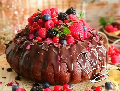Bundt cake au chocolat fruits rouges