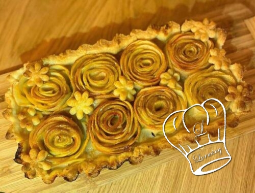 Tarte aux pommes en forme de roses