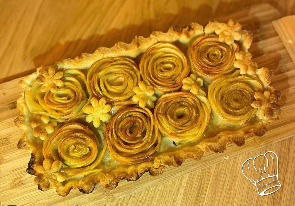 Tarte aux pommes en forme de roses