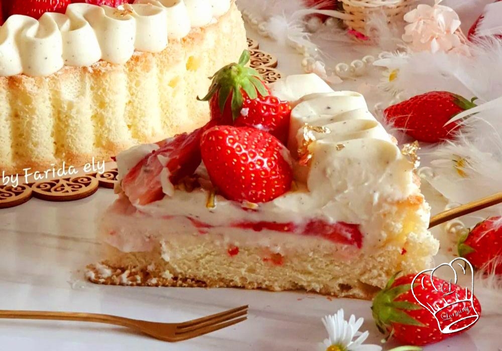 Tarte renversee facon fraisier a la creme patissiere