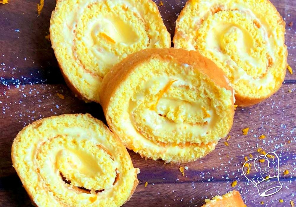 Biscuit roule saveur orange