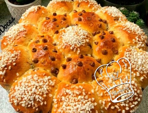 Brioche au sucre perle et aux pepites de chocolat