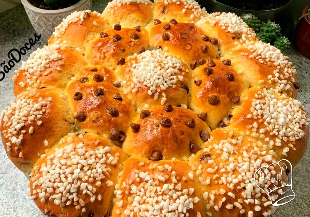 Brioche au sucre perle et aux pepites de chocolat