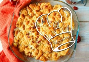 Crumble aux pommes, bananes et noix de pécan