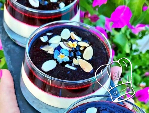 Panna cotta a la vanille et aux myrtilles