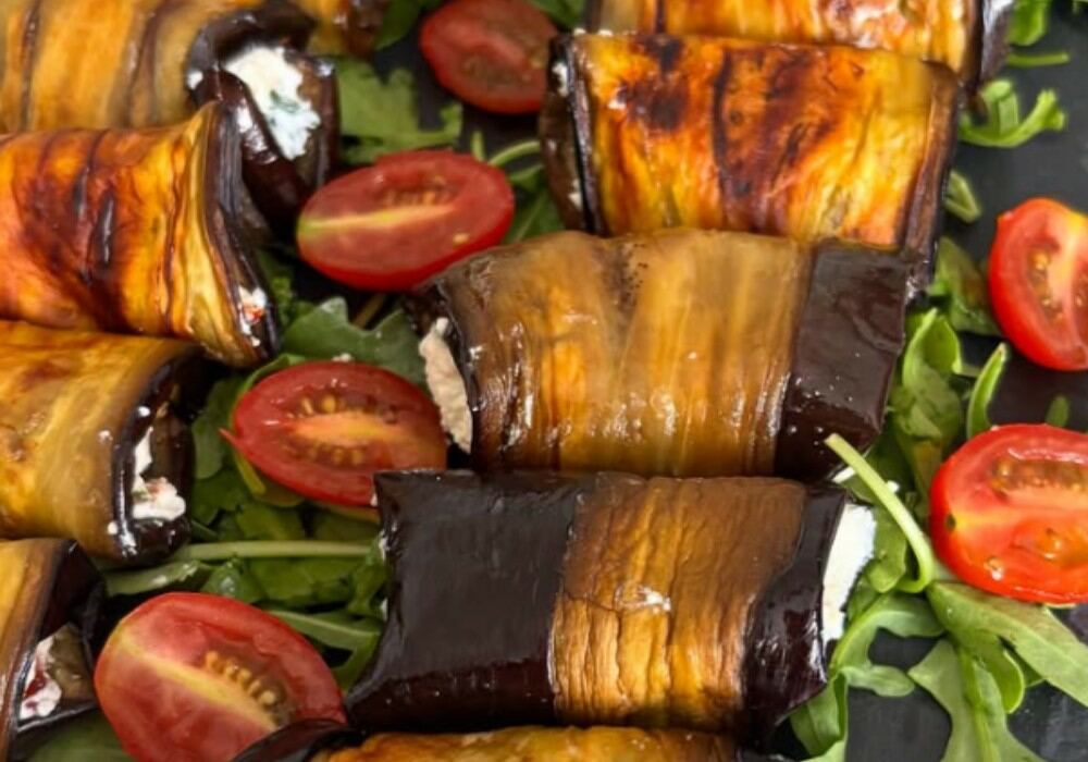 Roulés d’aubergines à la ricotta et tomates sèchés