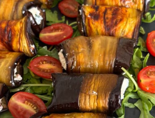 Roulés d’aubergines à la ricotta et tomates sèchés