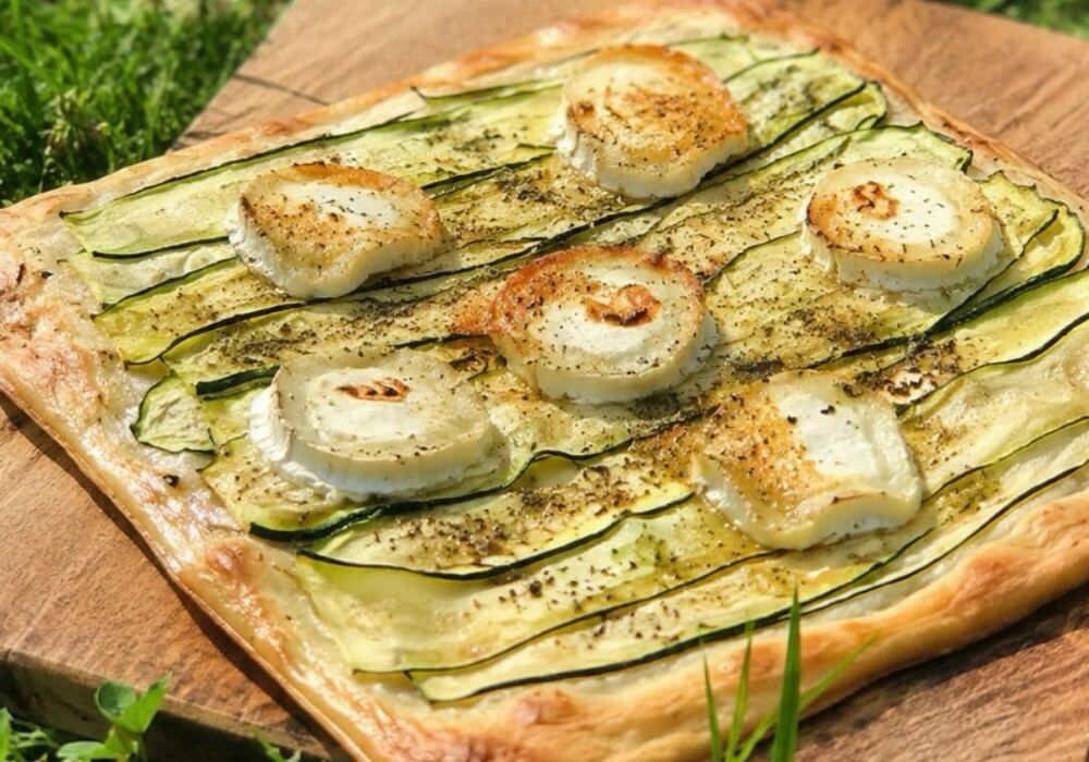 Tarte fine courgette chèvre