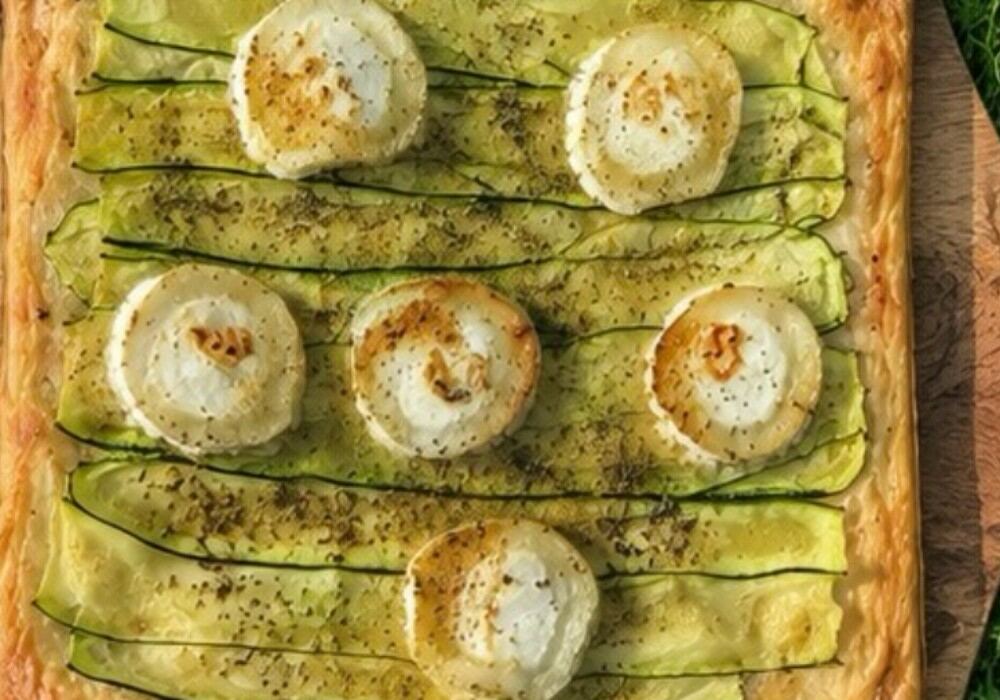 Tarte fine courgette chèvre