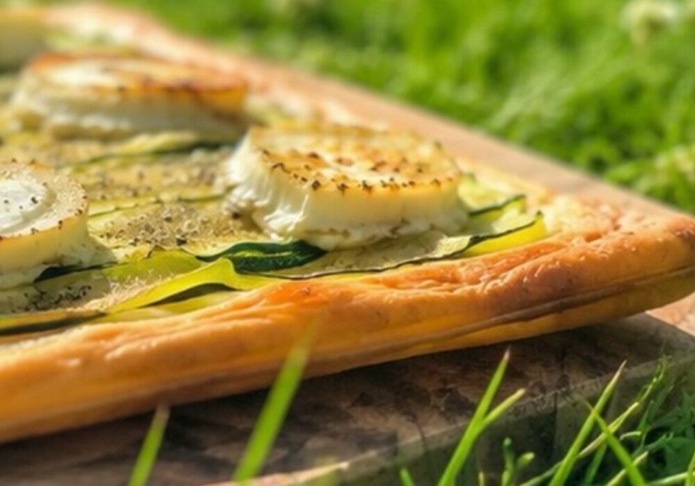 Tarte fine courgette chèvre